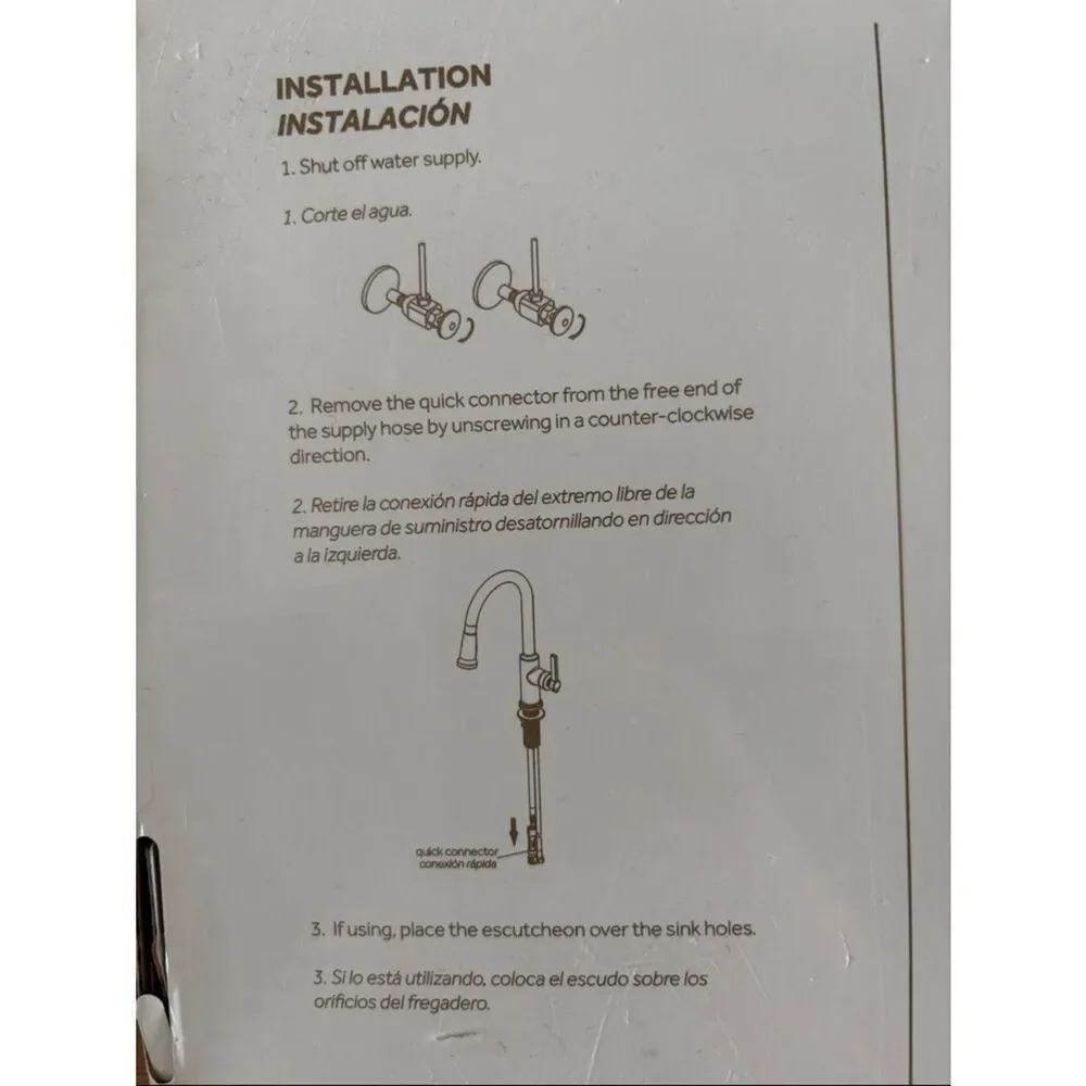 ✨New In Box✨ Single Hole Pull Down Kitchen Faucet Brushed Nickel Has All Parts